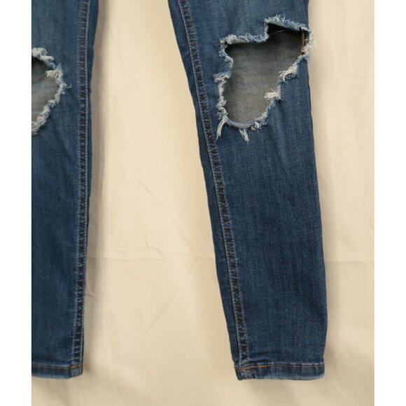 Free People Skinny Jeans Dark Wash Distressed Stretch Urban Outfitters Size 27 - Picture 4 of 11